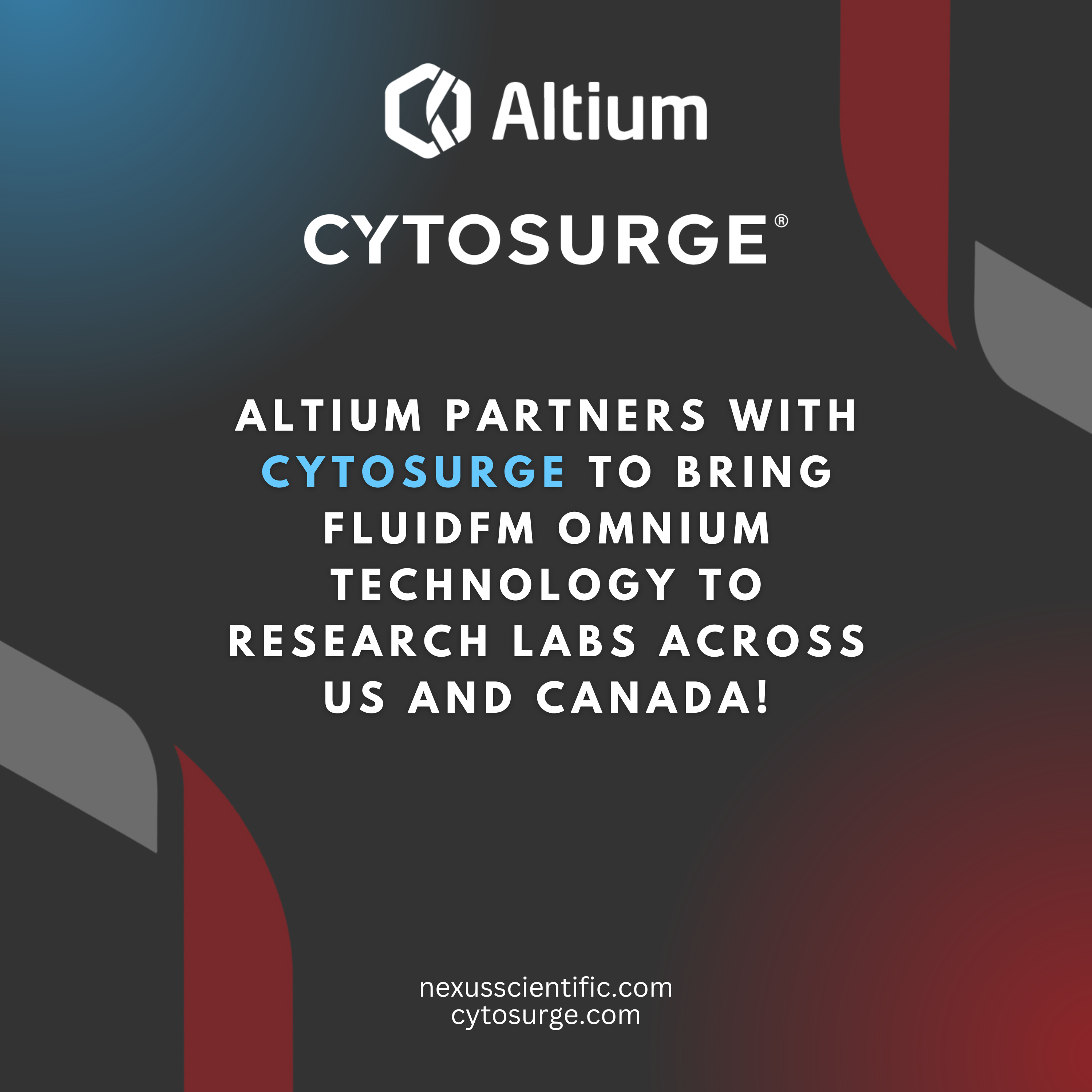 Altium Announces Exclusive Partnership with Cytosurge for FluidFM Technology Distribution in North America